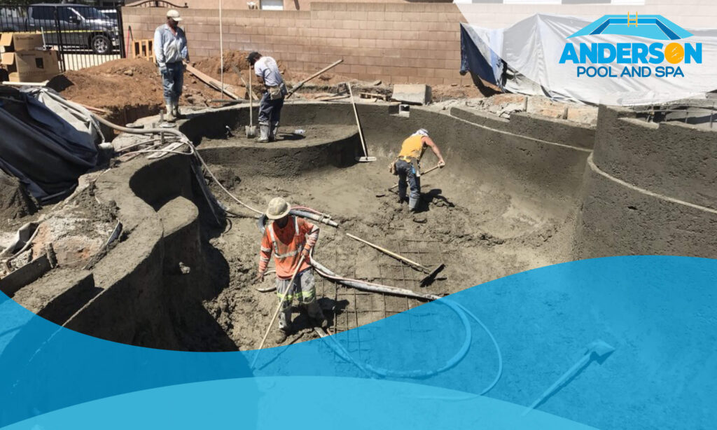 Southern California backyard pool under construction