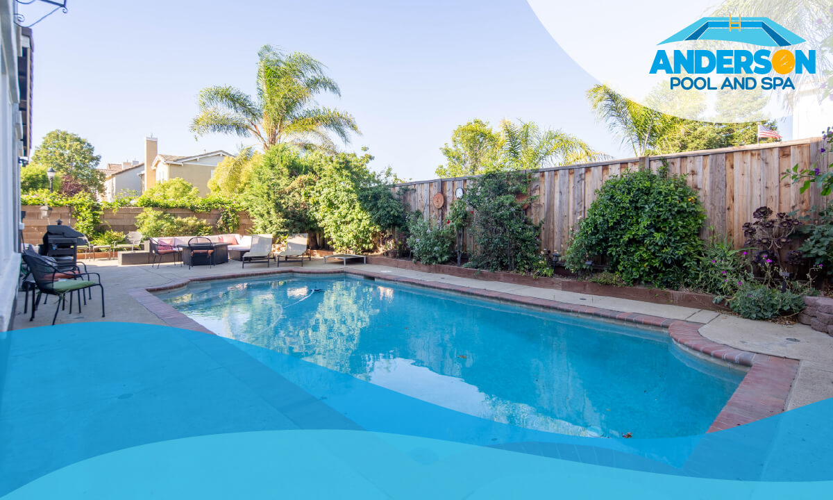 Backyard swimming pool in Southern California