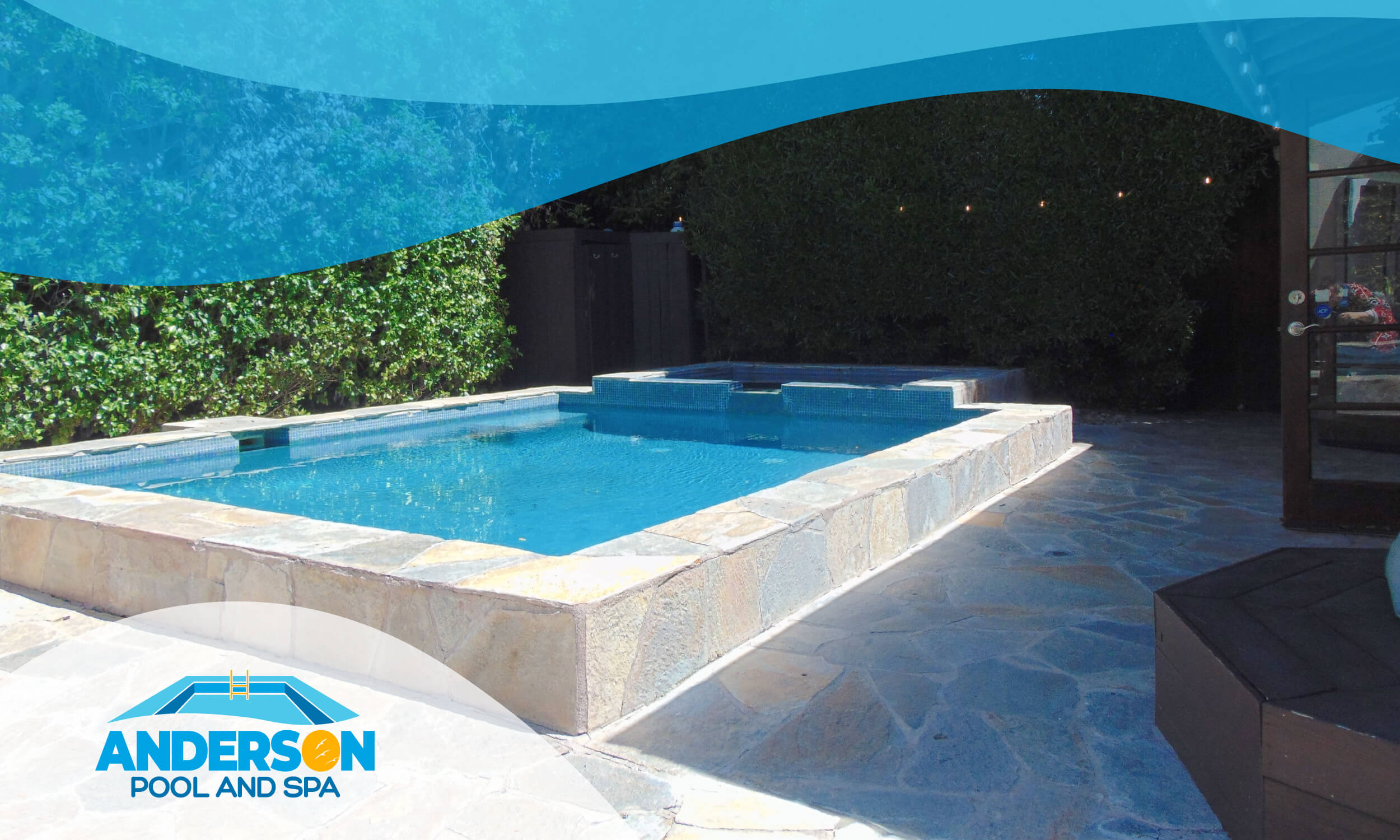 Privacy in a Southern California backyard swimming pool