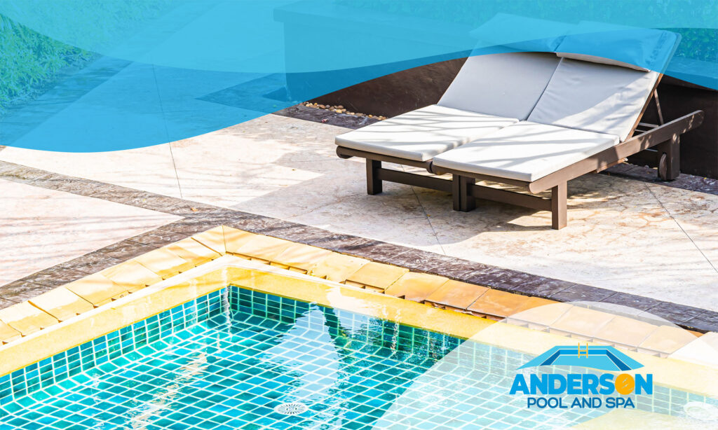 Southern California backyard pool, focusing on the coping